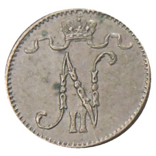 Монета 1 пенни 1914 года Русская Финляндия (реверс)