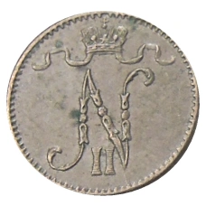 Монета 1 пенни 1914 года Русская Финляндия (реверс)