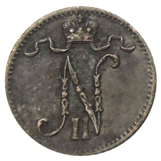 Монета 1 пенни 1916 года Русская Финляндия (реверс)