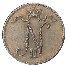 Монета 1 пенни 1916 года Русская Финляндия (реверс)