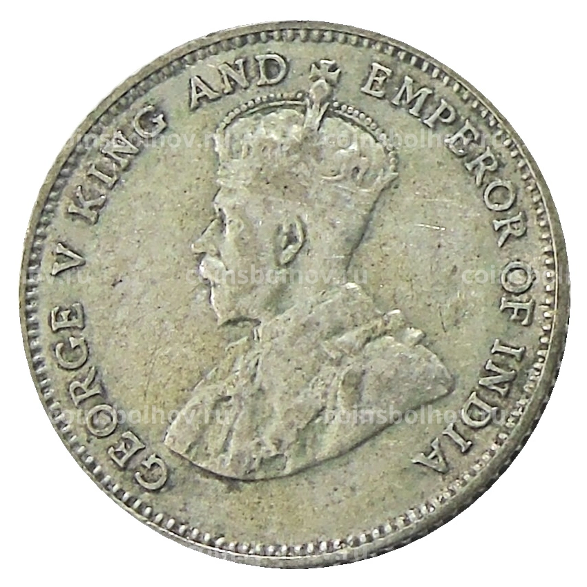 Монета 10 центов 1927 года Стрейтс Сетлментс (вид 2)