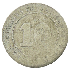 Монета 10 центов 1910 года Стрейтс Сетлментс (аверс)