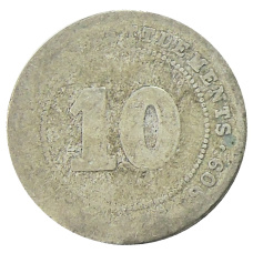 Монета 10 центов 1909 года Стрейтс Сетлментс (аверс)