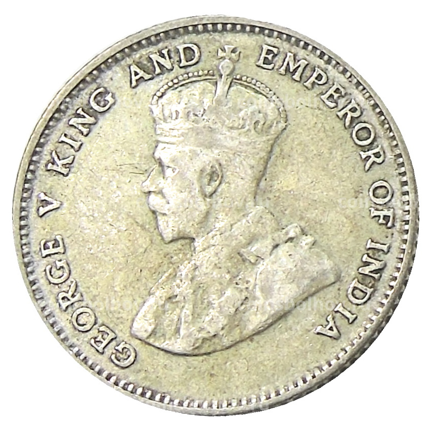 Монета 10 центов 1927 года Стрейтс Сетлментс (вид 2)
