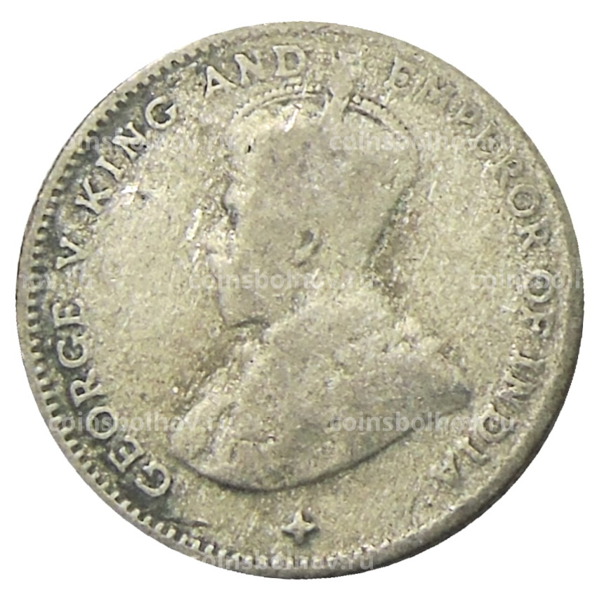 Монета 10 центов 1919 года Стрейтс Сетлментс (вид 2)