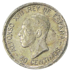 Монета 50 сентимо 1926 года Испания (аверс)