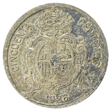 Монета 50 сентимо 1926 года Испания (реверс)