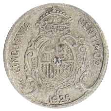 Монета 50 сентимо 1926 года Испания (реверс)