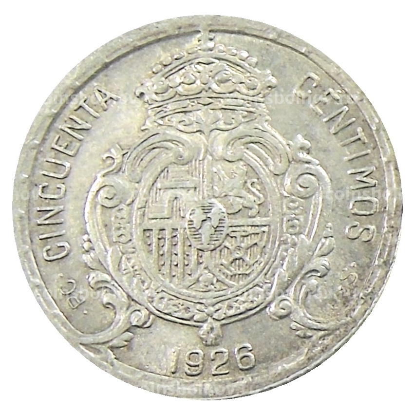 Монета 50 сентимо 1926 года Испания (вид 2)