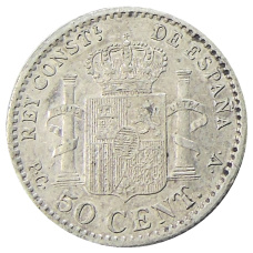 Монета 50 сентимо 1904 года Испания (реверс)