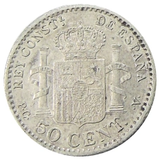 Монета 50 сентимо 1904 года Испания (реверс)
