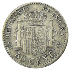Монета 50 сентимо 1904 года Испания (реверс)