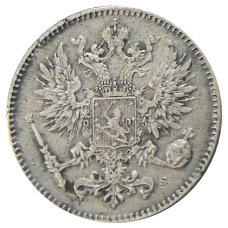 Монета 50 пенни 1917 года Русская Финляндия (реверс)