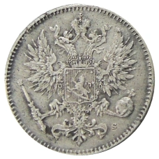 Монета 50 пенни 1917 года Русская Финляндия (реверс)
