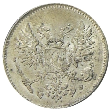 Монета 50 пенни 1917 года Русская Финляндия — Орел без корон (Временное правительство) (реверс)