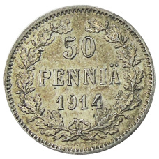 Монета 50 пенни 1914 года Русская Финляндия (аверс)