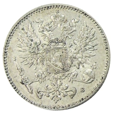 Монета 50 пенни 1916 года Русская Финляндия (реверс)