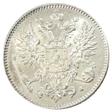 Монета 50 пенни 1916 года Русская Финляндия (реверс)