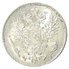 Монета 50 пенни 1916 года Русская Финляндия (реверс)