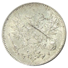 Монета 50 пенни 1917 года Русская Финляндия — Орел без корон (Временное правительство) (реверс)