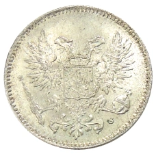 Монета 50 пенни 1917 года Русская Финляндия — Орел без корон (Временное правительство) (реверс)