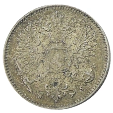 Монета 50 пенни 1916 года Русская Финляндия (реверс)