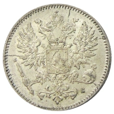 Монета 50 пенни 1916 года Русская Финляндия (реверс)