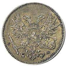 Монета 50 пенни 1917 года Русская Финляндия —  Орел без корон (Временное правительство) (реверс)