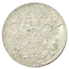 Монета 50 пенни 1917 года Русская Финляндия — Орел без корон (Временное правительство) (реверс)