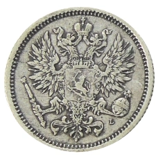 Монета 50 пенни 1890 года Русская Финляндия (реверс)