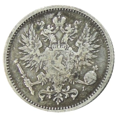 Монета 50 пенни 1890 года Русская Финляндия (реверс)