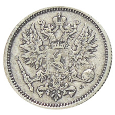 Монета 50 пенни 1890 года Русская Финляндия (реверс)