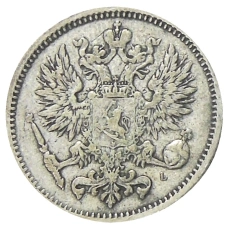 Монета 50 пенни 1890 года Русская Финляндия (реверс)