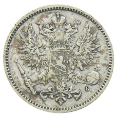 Монета 50 пенни 1892 года Русская Финляндия (реверс)
