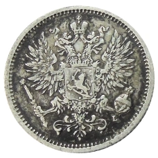 Монета 50 пенни 1892 года Русская Финляндия (реверс)