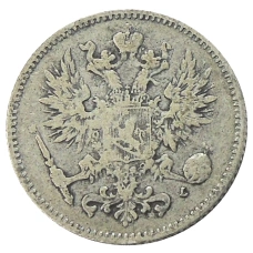 Монета 50 пенни 1893 года Русская Финляндия (реверс)