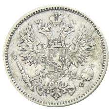 Монета 50 пенни 1893 года Русская Финляндия (реверс)