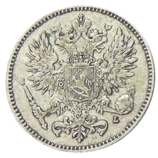 Монета 50 пенни 1908 года Русская Финляндия (реверс)