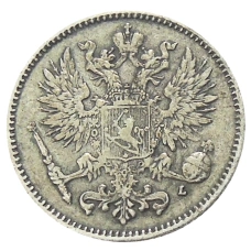 Монета 50 пенни 1908 года Русская Финляндия (реверс)