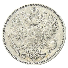 Монета 50 пенни 1908 года Русская Финляндия (реверс)