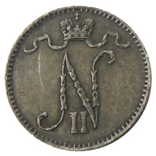 Монета 1 пенни 1900 года Русская Финляндия (реверс)
