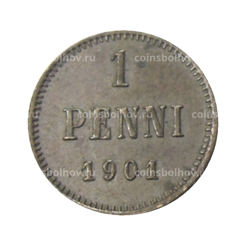 Монета 1 пенни 1901 года Русская Финляндия