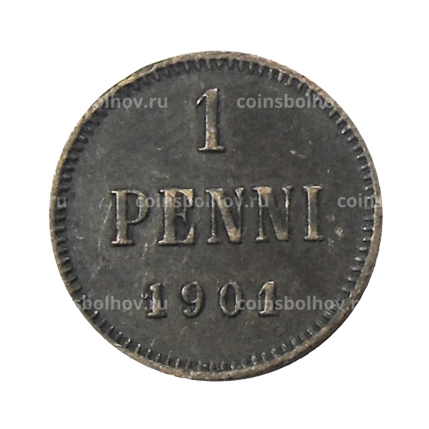 Монета 1 пенни 1901 года Русская Финляндия