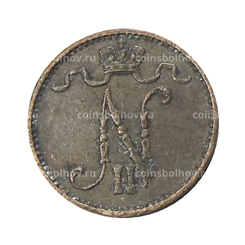 Монета 1 пенни 1909 года Русская Финляндия (вид 2)