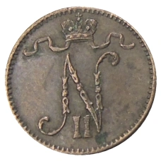 Монета 1 пенни 1912 года Русская Финляндия (реверс)