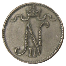 Монета 1 пенни 1913 года Русская Финляндия (реверс)
