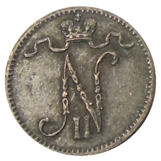 Монета 1 пенни 1913 года Русская Финляндия (реверс)