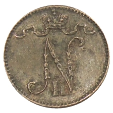 Монета 1 пенни 1914 года Русская Финляндия (реверс)