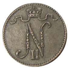 Монета 1 пенни 1914 года Русская Финляндия (реверс)