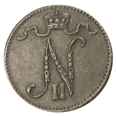 Монета 1 пенни 1914 года Русская Финляндия (реверс)